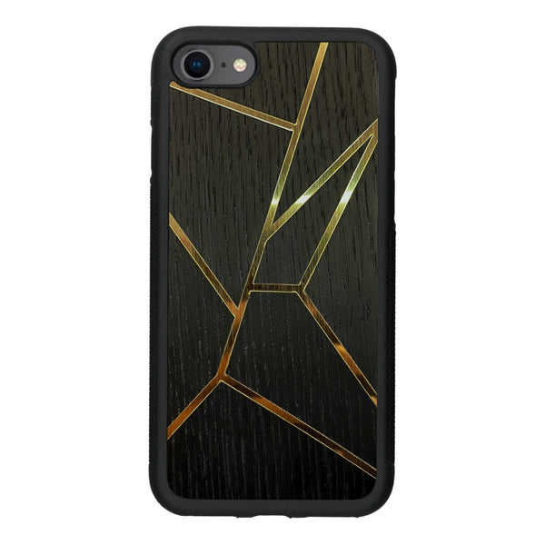 Coque de protection en bois véritable fabriquée en France pour iPhone 5 / 5s alliant plusieurs essences de bois pour représenter des fragments design