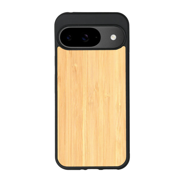 Coque de protection en bois véritable fabriquée en France pour Google Pixel 9 sans gravure avec un design minimaliste et moderne