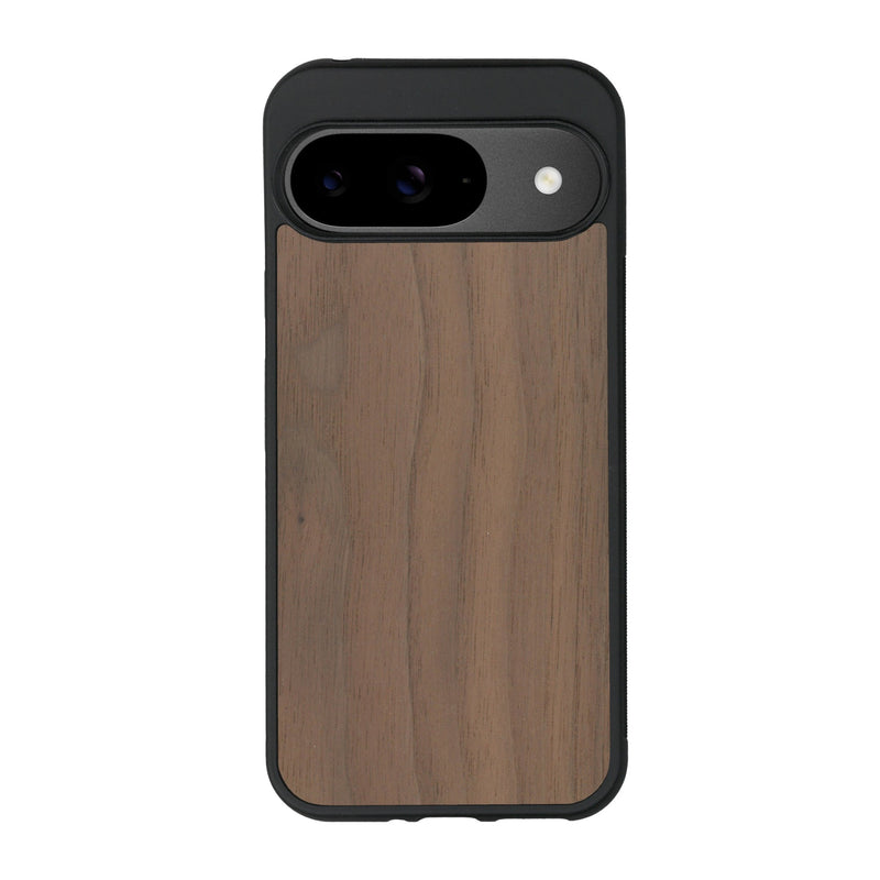 Coque de protection en bois véritable fabriquée en France pour Google Pixel 9 sans gravure avec un design minimaliste et moderne