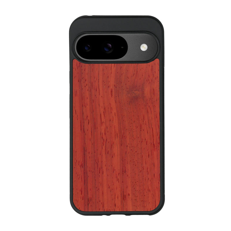 Coque de protection en bois véritable fabriquée en France pour Google Pixel 9 sans gravure avec un design minimaliste et moderne