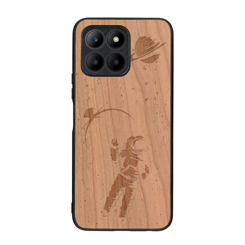 Coque de protection en bois véritable fabriquée en France pour Honor 70 Lite sur le thème des astronautes