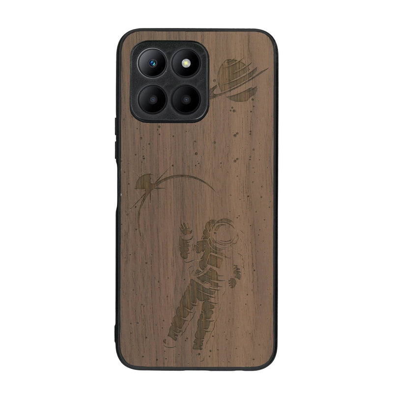 Coque de protection en bois véritable fabriquée en France pour Honor 70 Lite sur le thème des astronautes