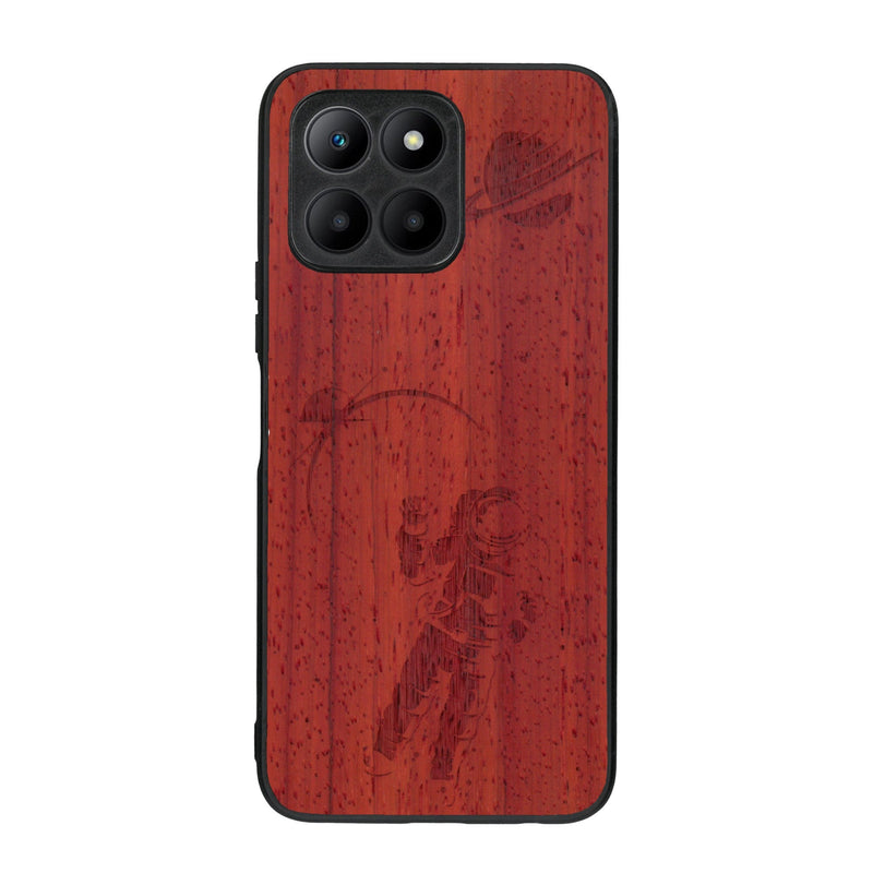 Coque de protection en bois véritable fabriquée en France pour Honor 70 Lite sur le thème des astronautes