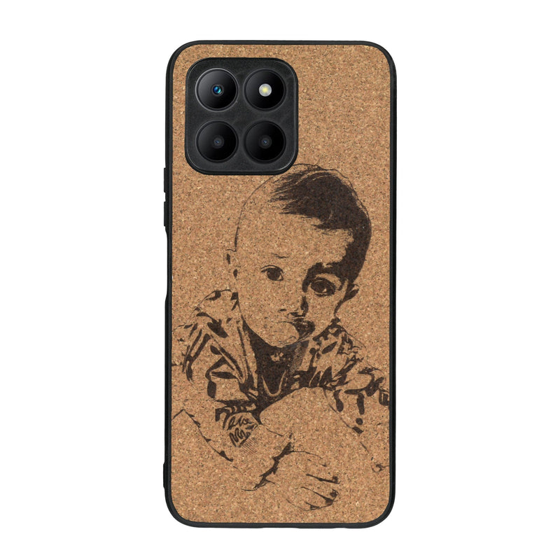 Coque de protection en bois véritable fabriquée en France pour Honor 70 Lite avec gravure personnalisée à partir d'une photo, d'une image, d'un logo, des initials ou d'une phrase