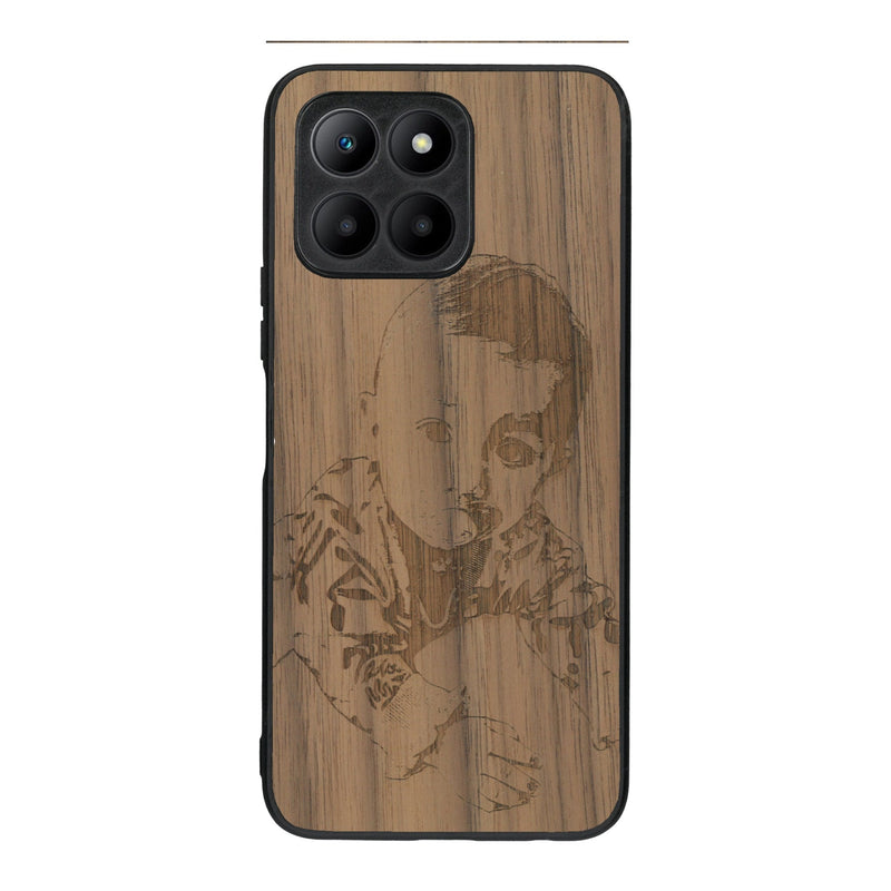 Coque de protection en bois véritable fabriquée en France pour Honor 70 Lite avec gravure personnalisée à partir d'une photo, d'une image, d'un logo, des initials ou d'une phrase