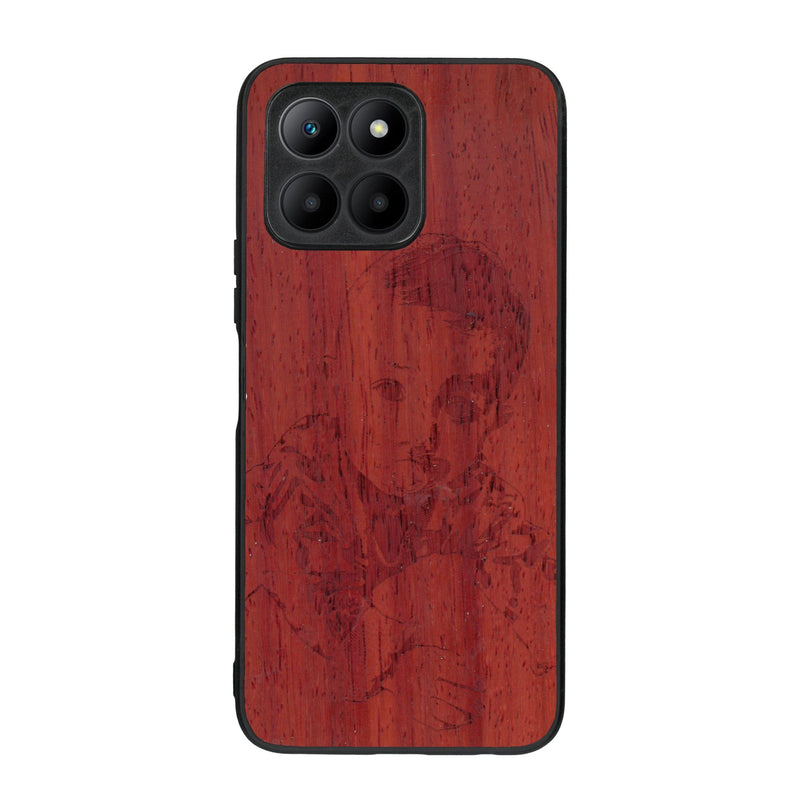 Coque de protection en bois véritable fabriquée en France pour Honor 70 Lite avec gravure personnalisée à partir d'une photo, d'une image, d'un logo, des initials ou d'une phrase