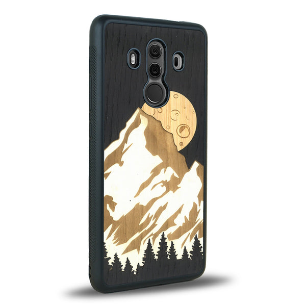 Coque de protection en bois véritable fabriquée en France pour Huawei Mate 10 Pro alliant plusieurs essences de bois pour représenter le mont Everest