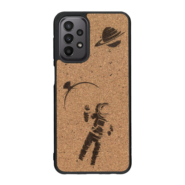 Coque de protection en bois véritable fabriquée en France pour Samsung A23 sur le thème des astronautes