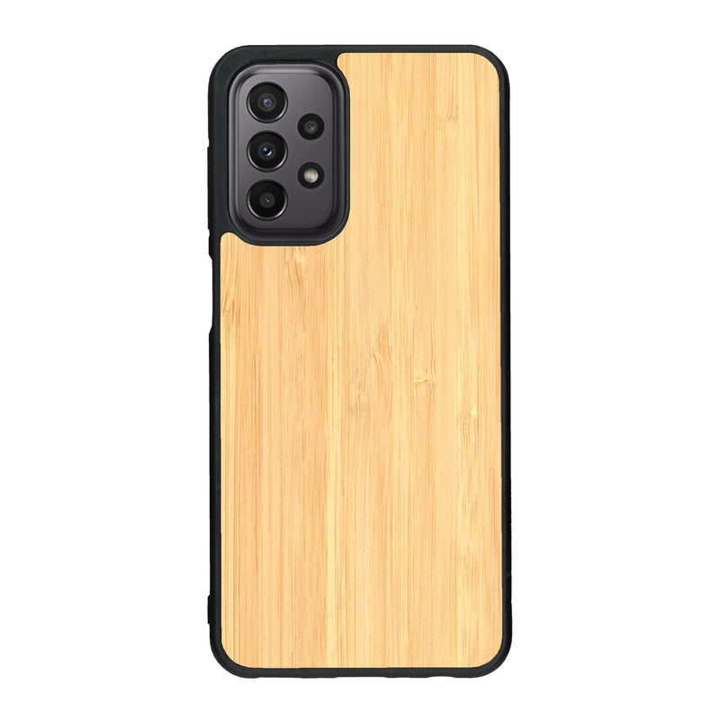 Coque de protection en bois véritable fabriquée en France pour Samsung A23 sans gravure avec un design minimaliste et moderne