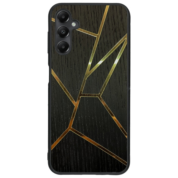 Coque de protection en bois véritable fabriquée en France pour Samsung A24 alliant plusieurs essences de bois pour représenter des fragments design