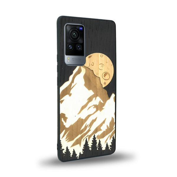 Coque de protection en bois véritable fabriquée en France pour Vivo X60 alliant plusieurs essences de bois pour représenter le mont Everest