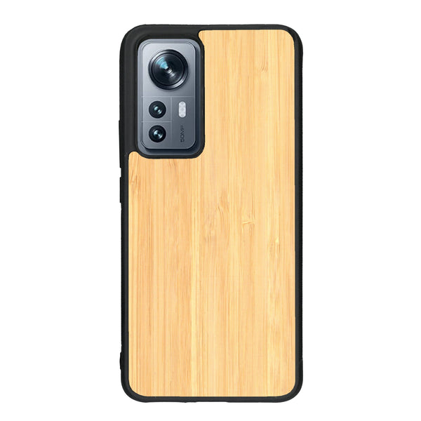 Coque de protection en bois véritable fabriquée en France pour Xiaomi Mi 12 5G sans gravure avec un design minimaliste et moderne