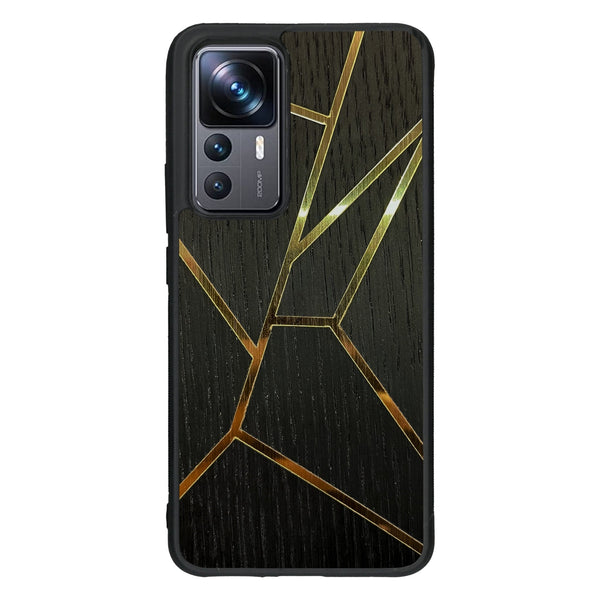 Coque de protection en bois véritable fabriquée en France pour Xiaomi Mi 12T Pro alliant plusieurs essences de bois pour représenter des fragments design