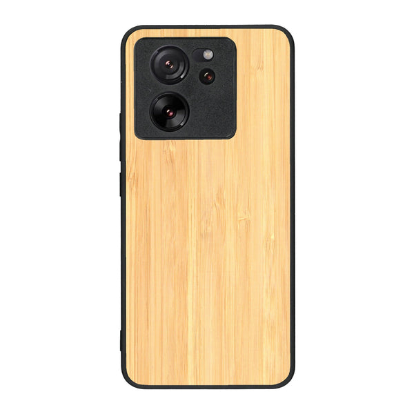 Coque de protection en bois véritable fabriquée en France pour Xiaomi Mi 13 T sans gravure avec un design minimaliste et moderne