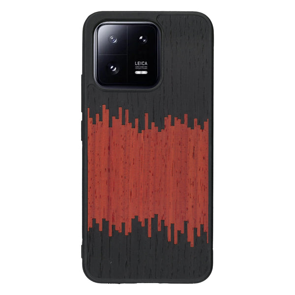 Coque de protection en bois véritable fabriquée en France pour Xiaomi Mi 13 alliant plusieurs essences de bois pour représenter du magma en fusion