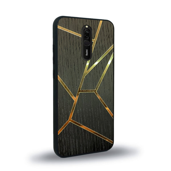 Coque de protection en bois véritable fabriquée en France pour Xiaomi Mi 9T alliant plusieurs essences de bois pour représenter des fragments design