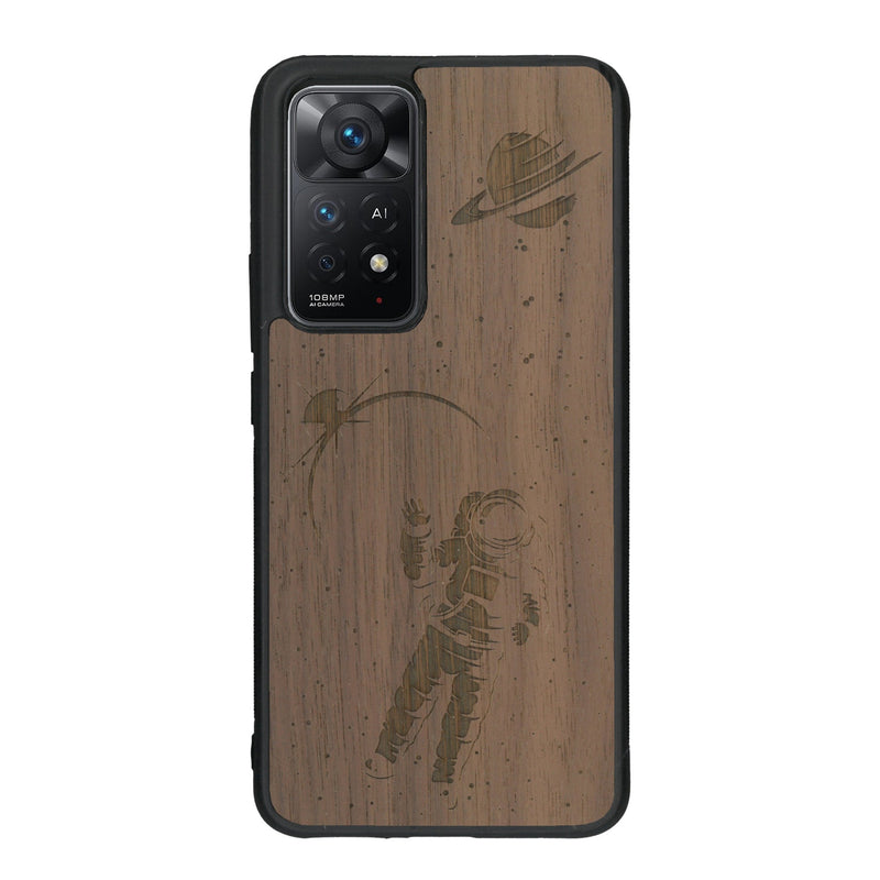 Coque de protection en bois véritable fabriquée en France pour Xiaomi Redmi Note 11 Pro sur le thème des astronautes