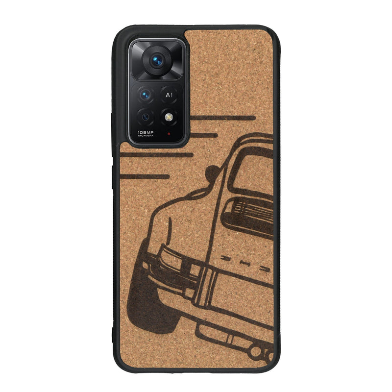 Coque de protection en bois véritable fabriquée en France pour Xiaomi Redmi Note 11 Pro sur le thème de l'automobile avec une authentique Porsche