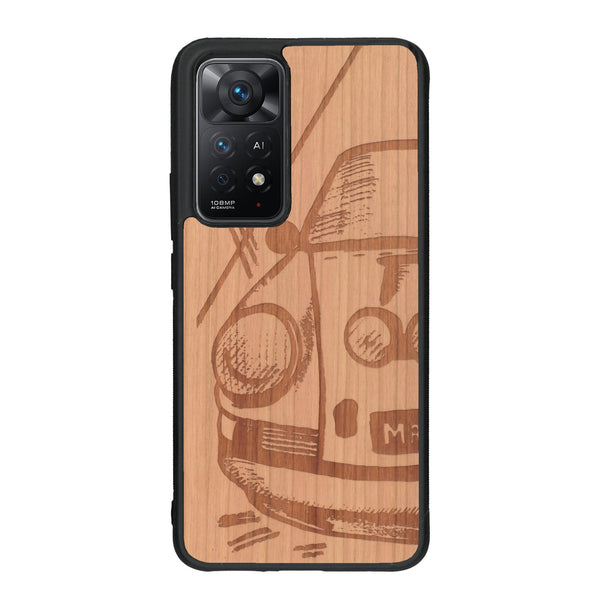 Coque de protection en bois véritable fabriquée en France pour Xiaomi Redmi Note 11 Pro sur le thème de l'automobile avec une authentique Porsche