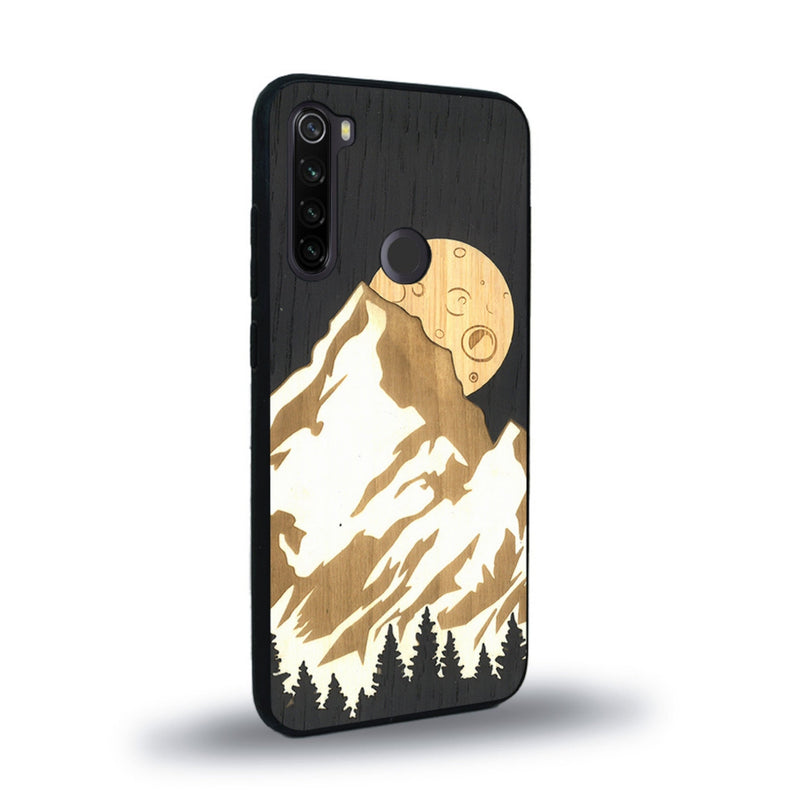 Coque de protection en bois véritable fabriquée en France pour Xiaomi Redmi Note 8 alliant plusieurs essences de bois pour représenter le mont Everest