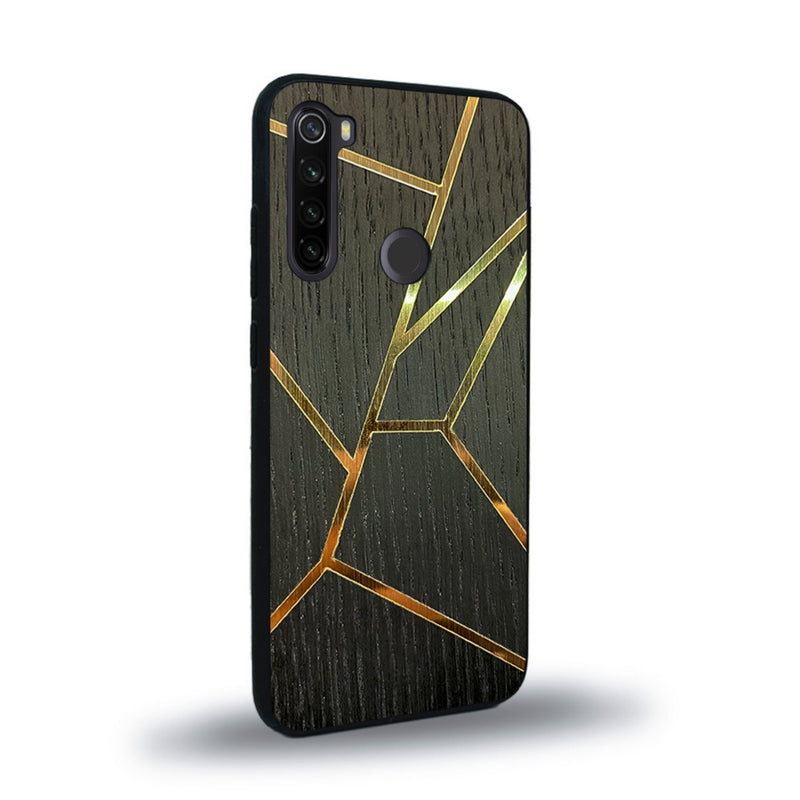 Coque de protection en bois véritable fabriquée en France pour Xiaomi Redmi Note 8 alliant plusieurs essences de bois pour représenter des fragments design