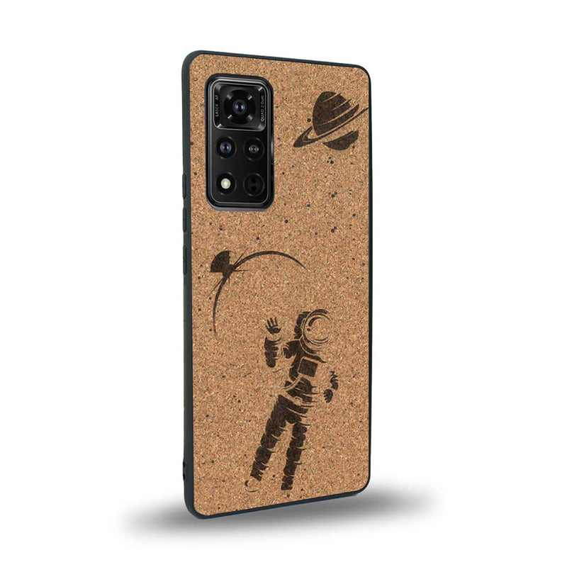 Coque de protection en bois véritable fabriquée en France pour Honor V40 sur le thème des astronautes