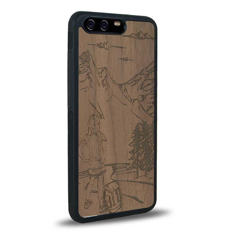 Coque Huawei P10 - L'Exploratrice - Coque en bois