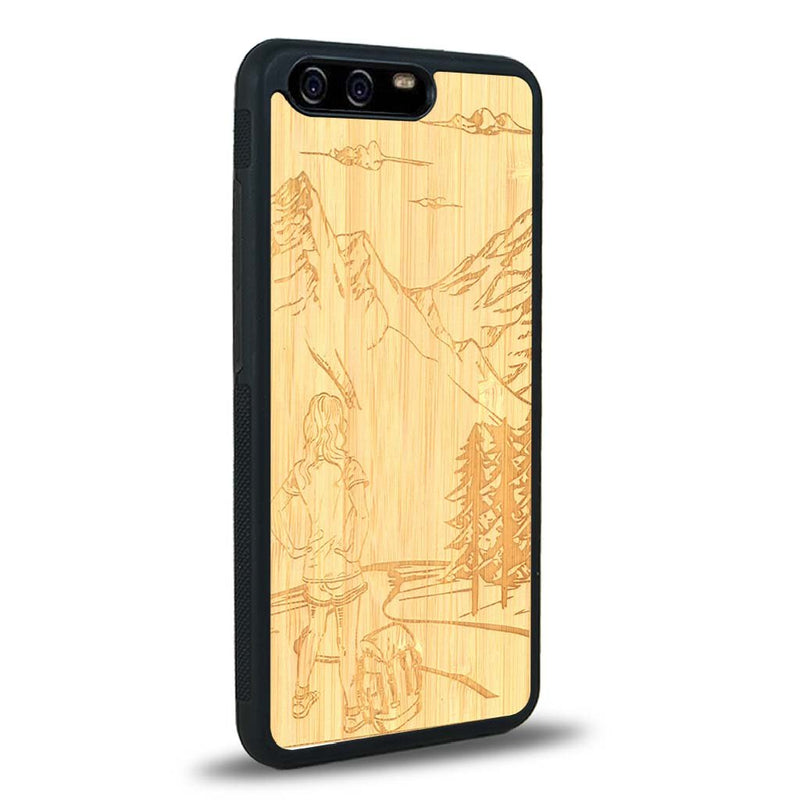 Coque Huawei P10 - L'Exploratrice - Coque en bois