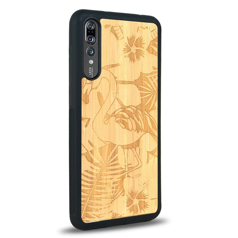 Coque Huawei P20 - Le Flamant Rose - Coque en bois