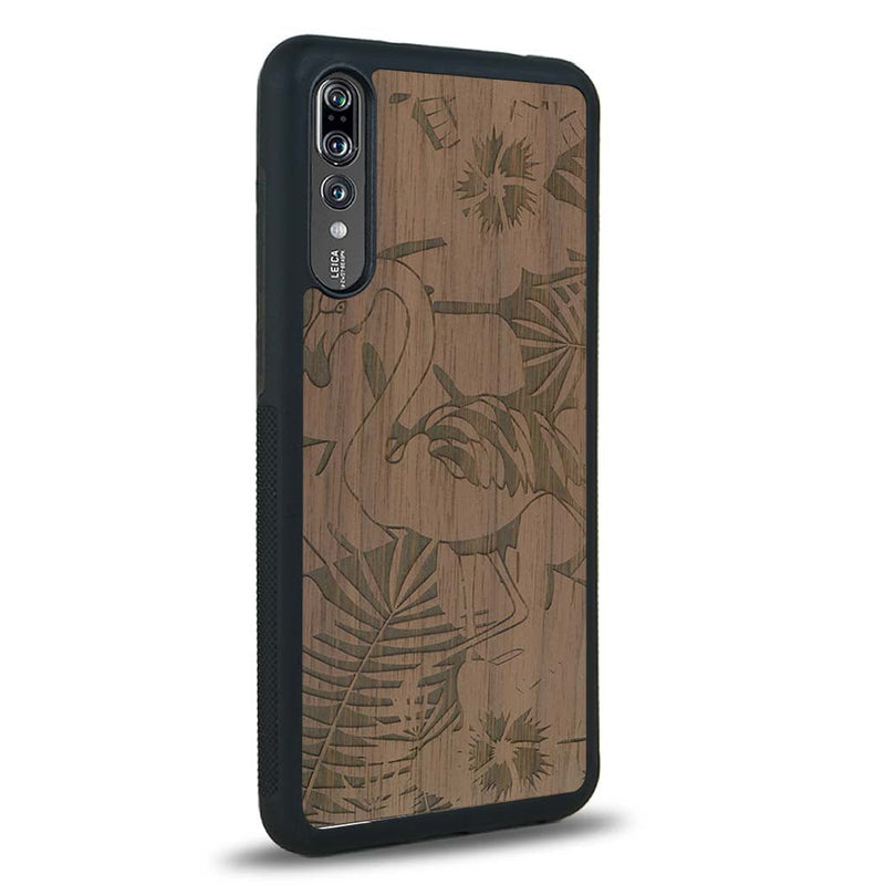 Coque Huawei P20 - Le Flamant Rose - Coque en bois