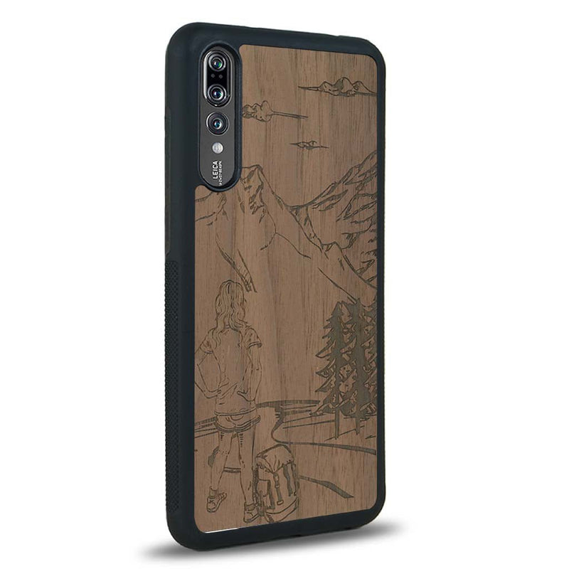 Coque Huawei P20 - L'Exploratrice - Coque en bois