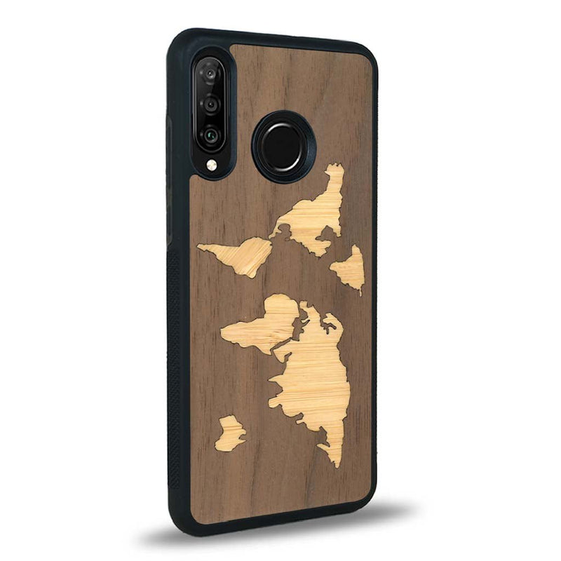 Coque Huawei P30 Lite - La Mappemonde - Coque en bois