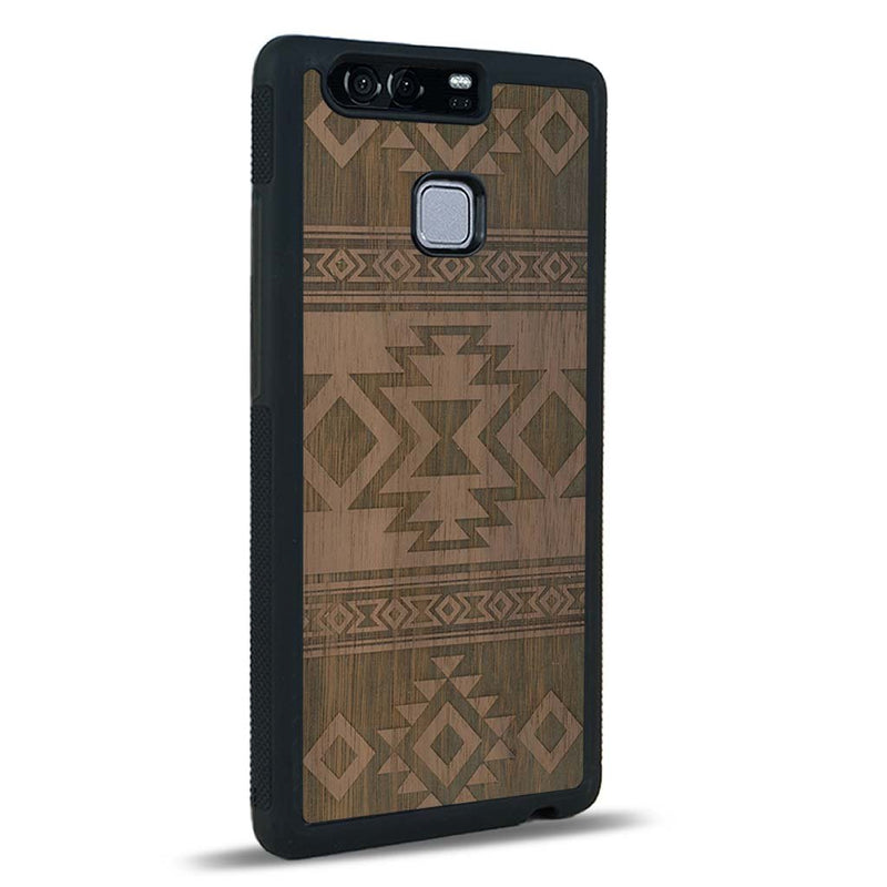 Coque Huawei P9 - L'Aztec - Coque en bois