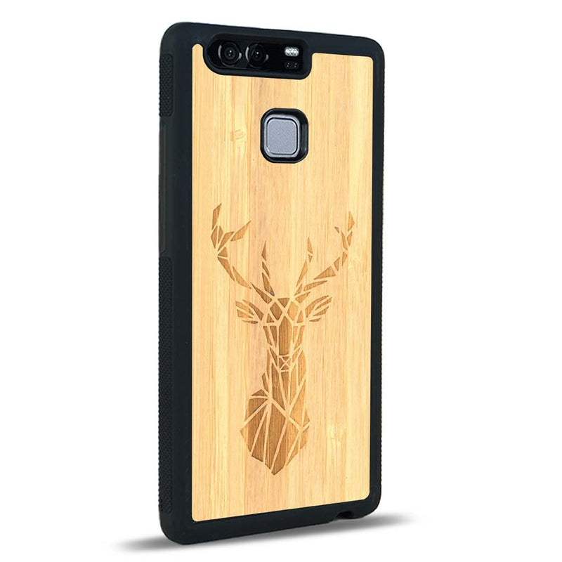 Coque Huawei P9 - Le Cerf - Coque en bois