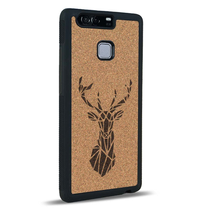 Coque Huawei P9 - Le Cerf - Coque en bois