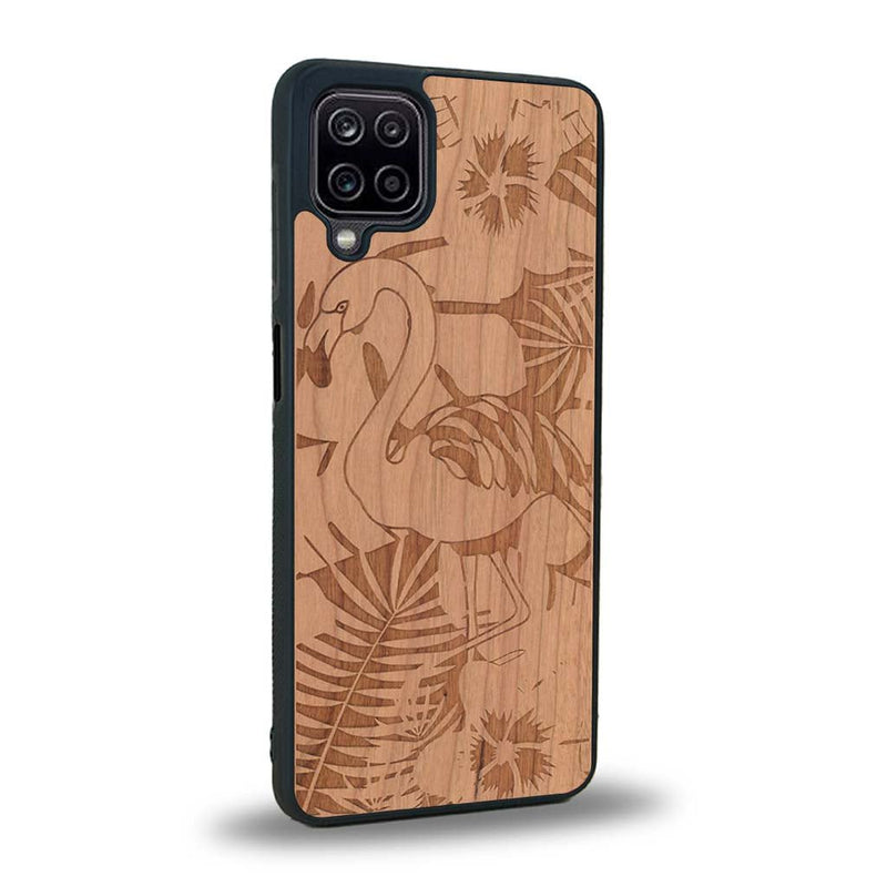 Coque Samsung A12 - Le Flamant Rose - Coque en bois