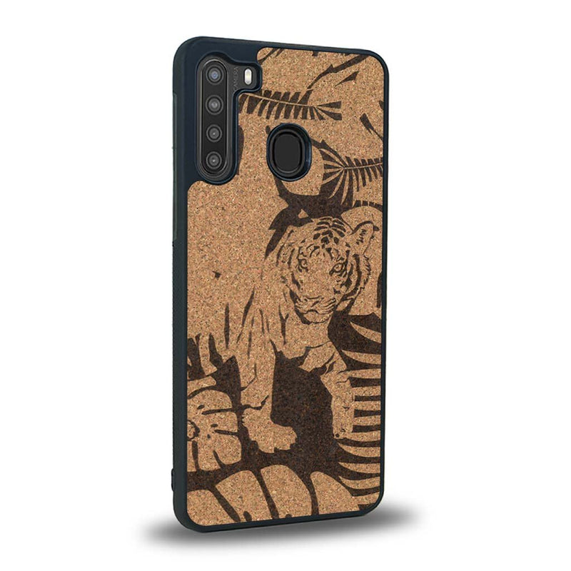 Coque Samsung A21 - Le Tigre - Coque en bois