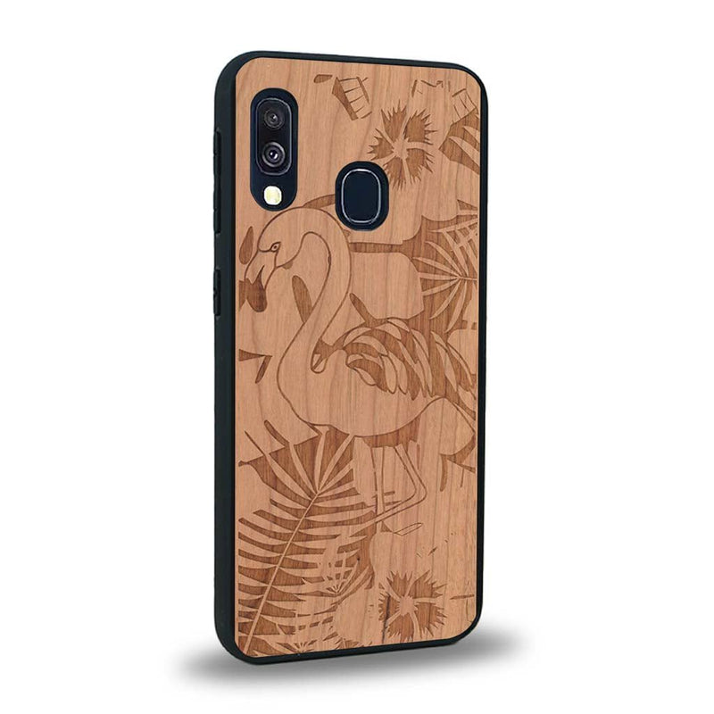 Coque Samsung A40 - Le Flamant Rose - Coque en bois