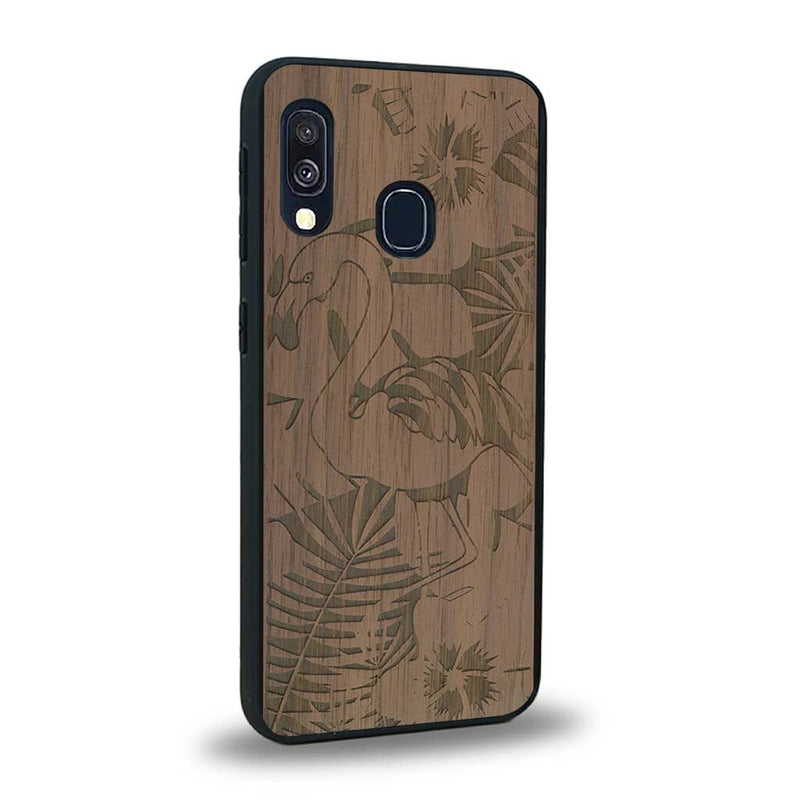 Coque Samsung A40 - Le Flamant Rose - Coque en bois