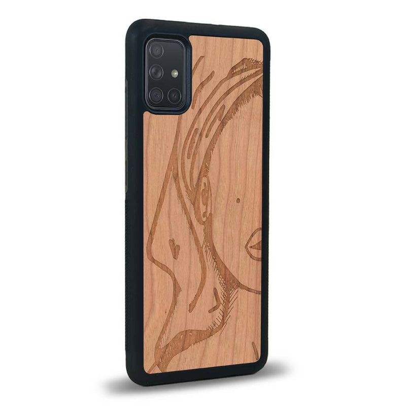 Coque Samsung A51 - Au féminin - Coque en bois