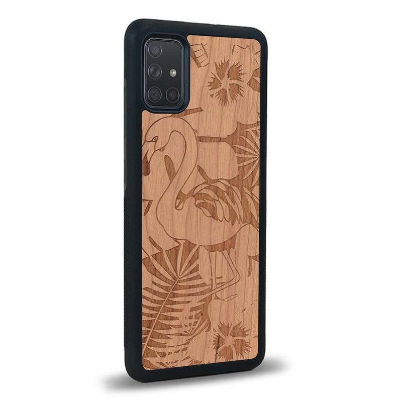 Coque Samsung A71 - Le Flamant Rose - Coque en bois