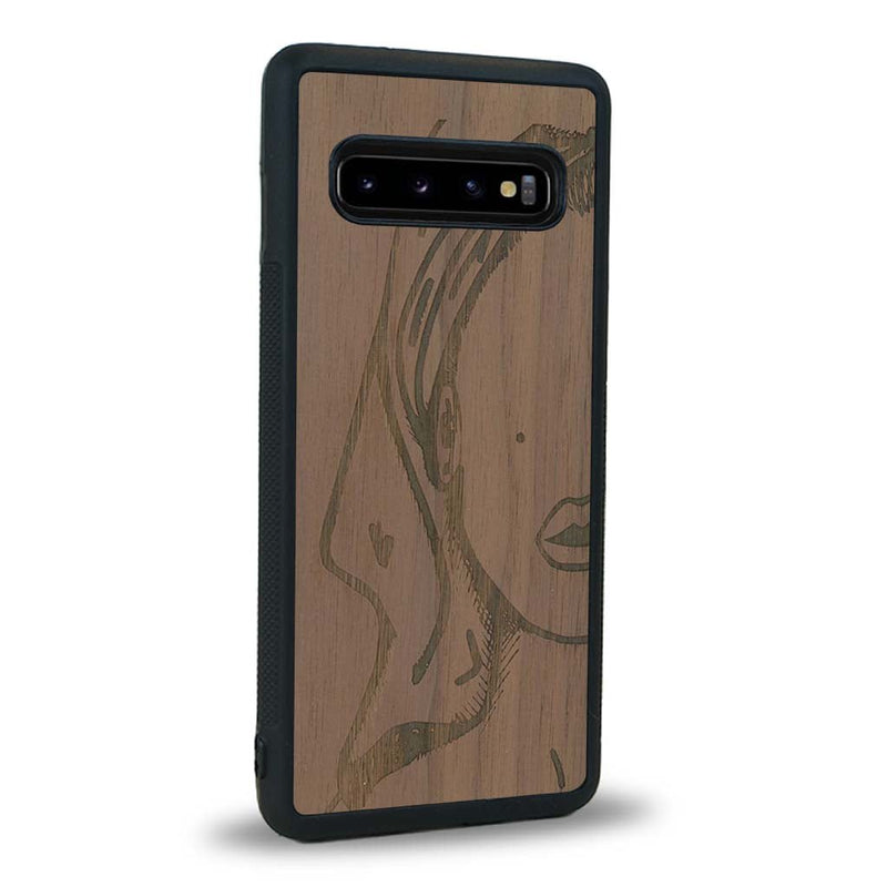 Coque Samsung S10+ - Au féminin - Coque en bois