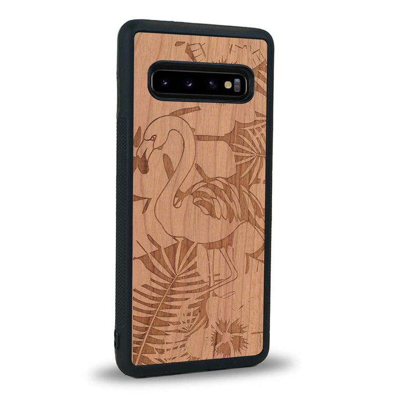 Coque Samsung S10+ - Le Flamant Rose - Coque en bois