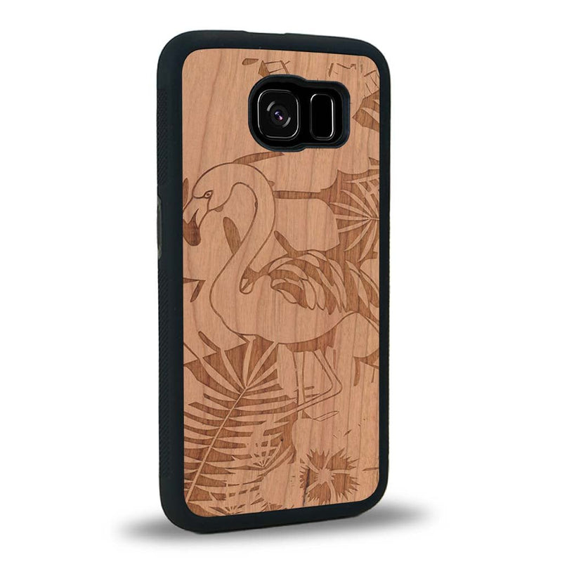 Coque Samsung S6 - Le Flamant Rose - Coque en bois