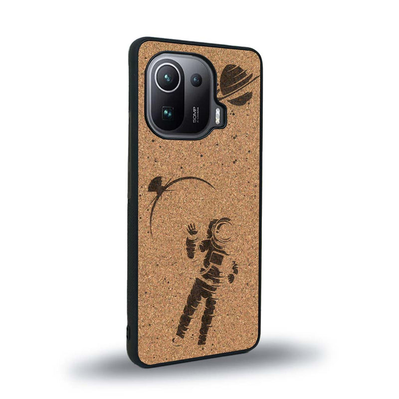 Coque de protection en bois véritable fabriquée en France pour Xiaomi Mi 11 Ultra sur le thème des astronautes