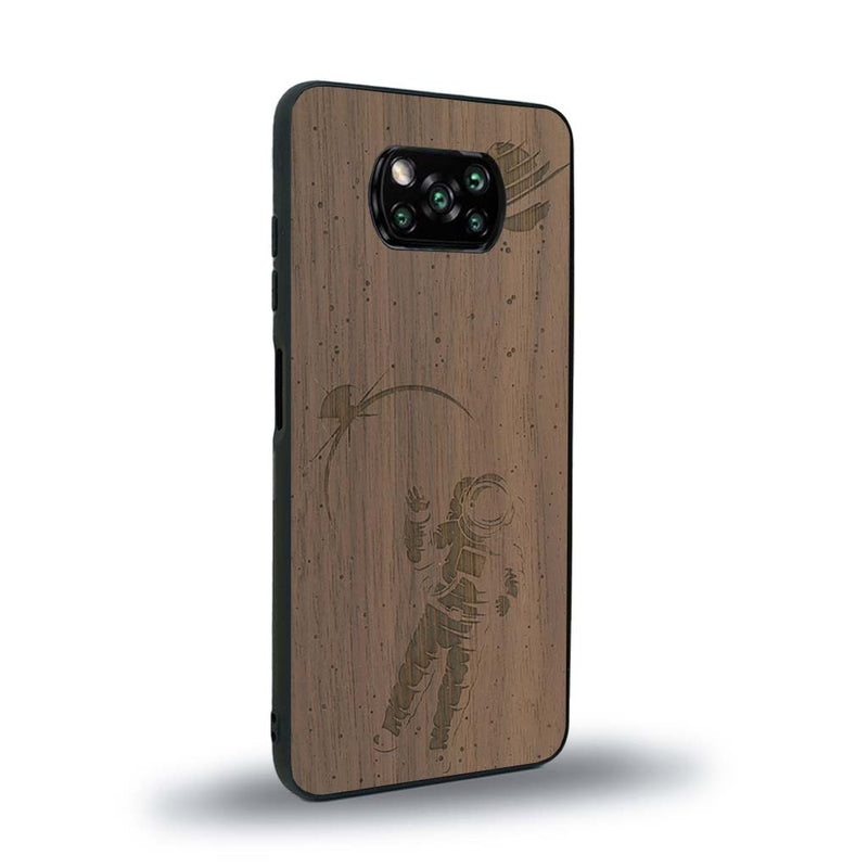 Coque de protection en bois véritable fabriquée en France pour Xiaomi Poco X3 Nfc sur le thème des astronautes