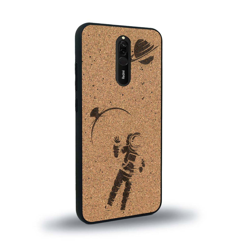 Coque de protection en bois véritable fabriquée en France pour Xiaomi Redmi 8 sur le thème des astronautes