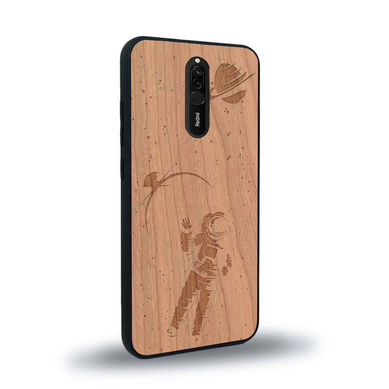 Coque de protection en bois véritable fabriquée en France pour Xiaomi Redmi 8 sur le thème des astronautes